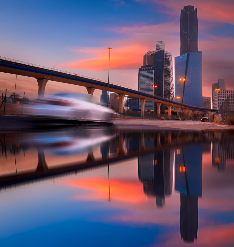 Riyadh skyline featuring towering skyscrapers on the middle of Riyadh, where Kwader Saudia for catering services is located